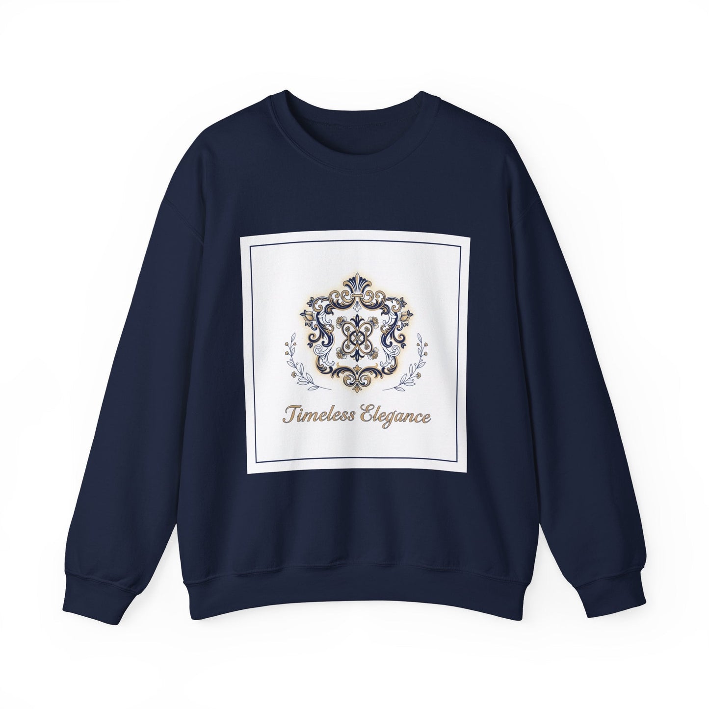Ornate Pin Emblem Crewneck Sweatshirt | brooch graphic, baroque print