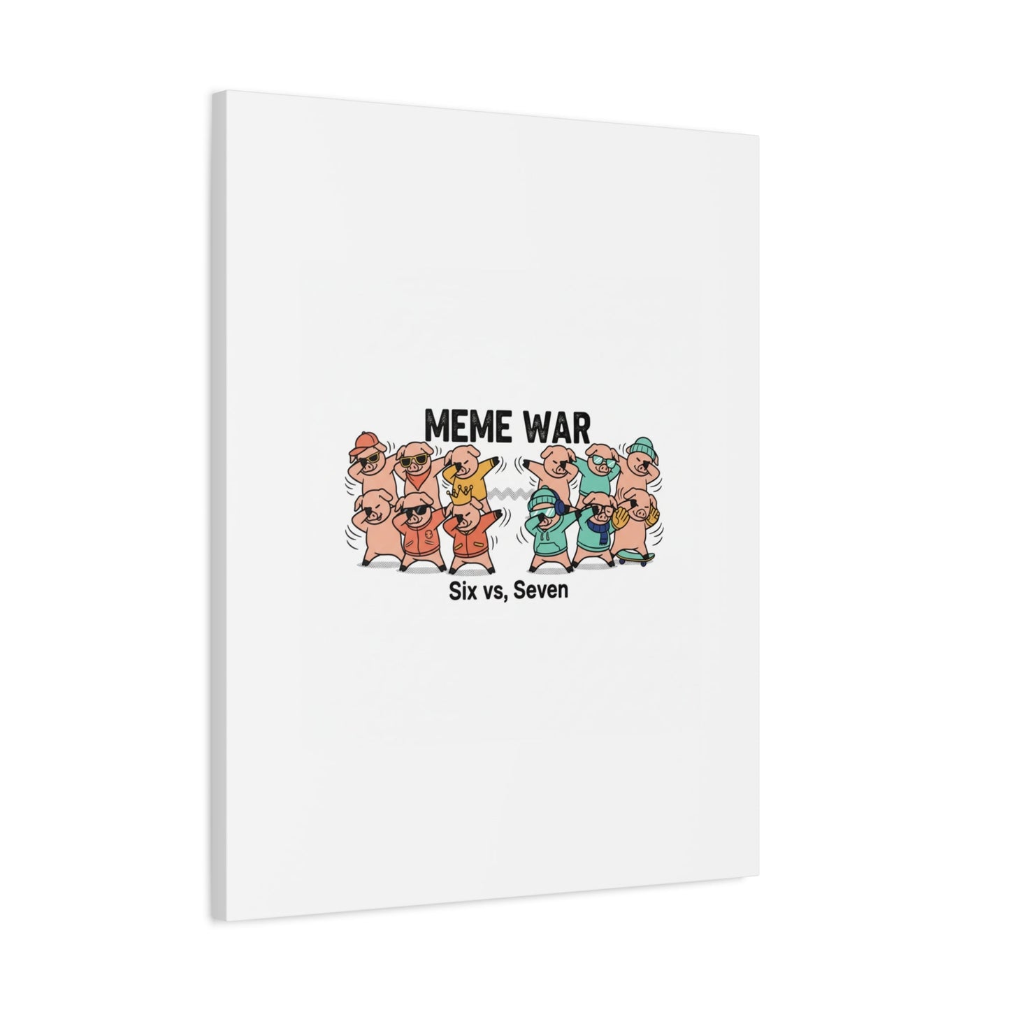 Meme War: Six vs. Seven Canvas Wall Art