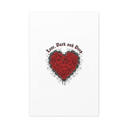 Love Dark and Deep Heart Canvas, Nu Romantic Gothic Romance, 80s Nostalgia