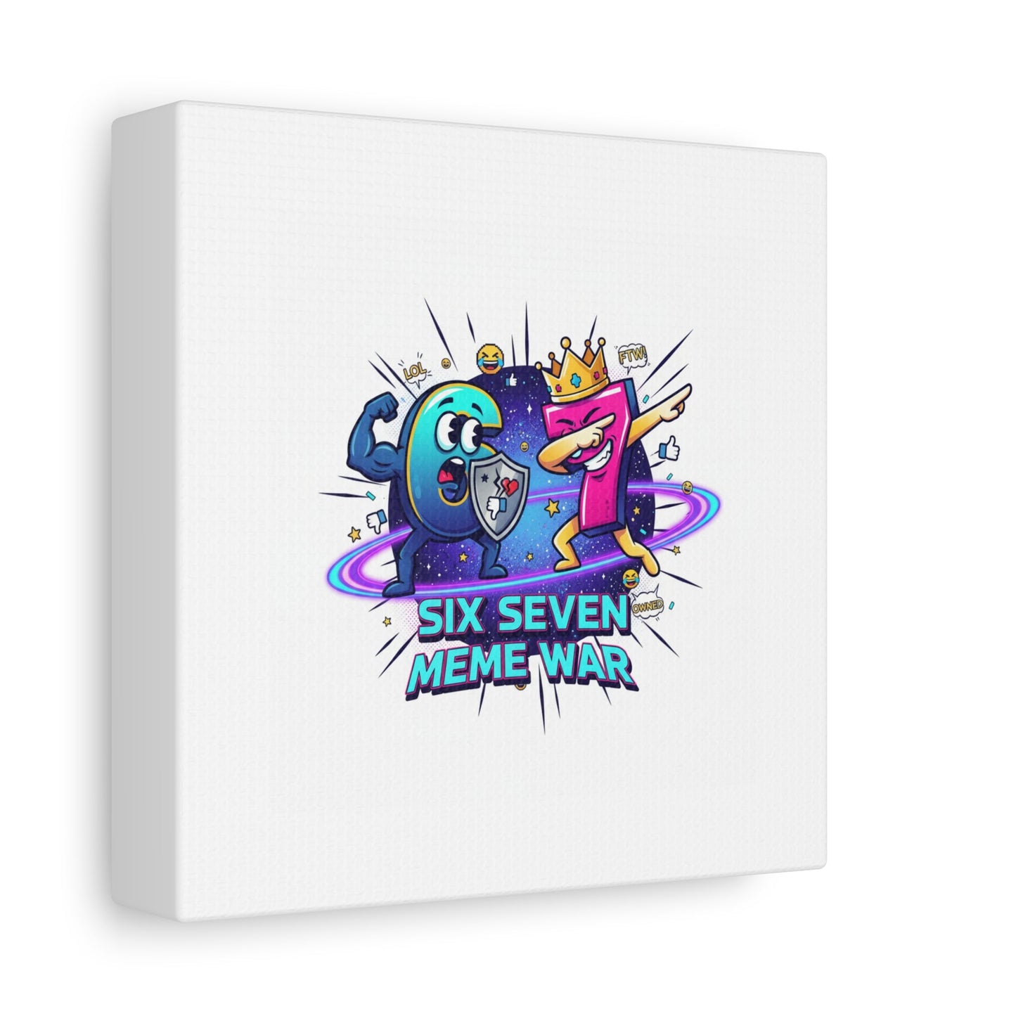 Six Seven Meme War Canvas | Legendary Internet Battle Art, Viral Culture Wall Decor