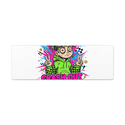 Crash Out With a Smile Canvas Print | Neon Skate Graffiti, Meme Meltdown Art