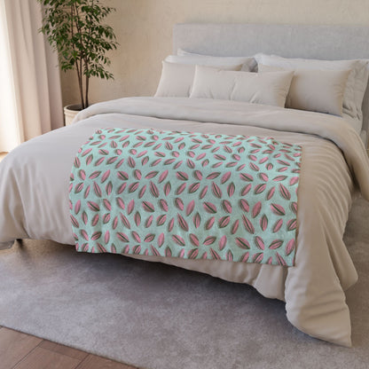 Tradescantia Nanouk Pattern Cozy Fleece Throw Blanket