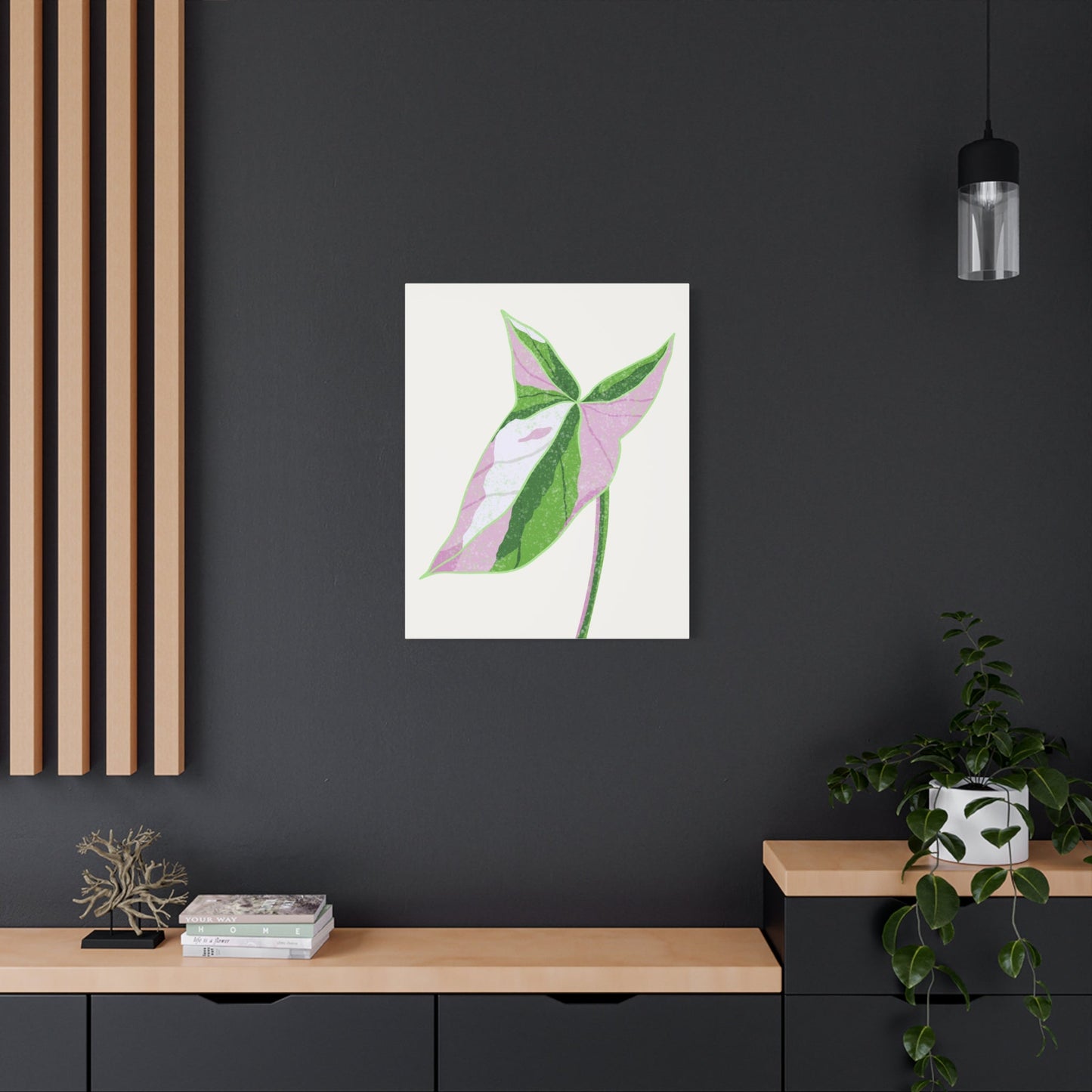 Syngonium Tricolor Canvas Print – Botanical Wall Art