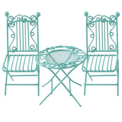 Iron Art Table And Chair Coffee Table And Chair Mini Model