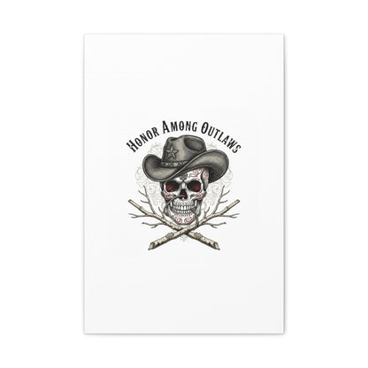 Honor Among Outlaws Canvas | Western Skull Art, Gothic Americana Desert Noir