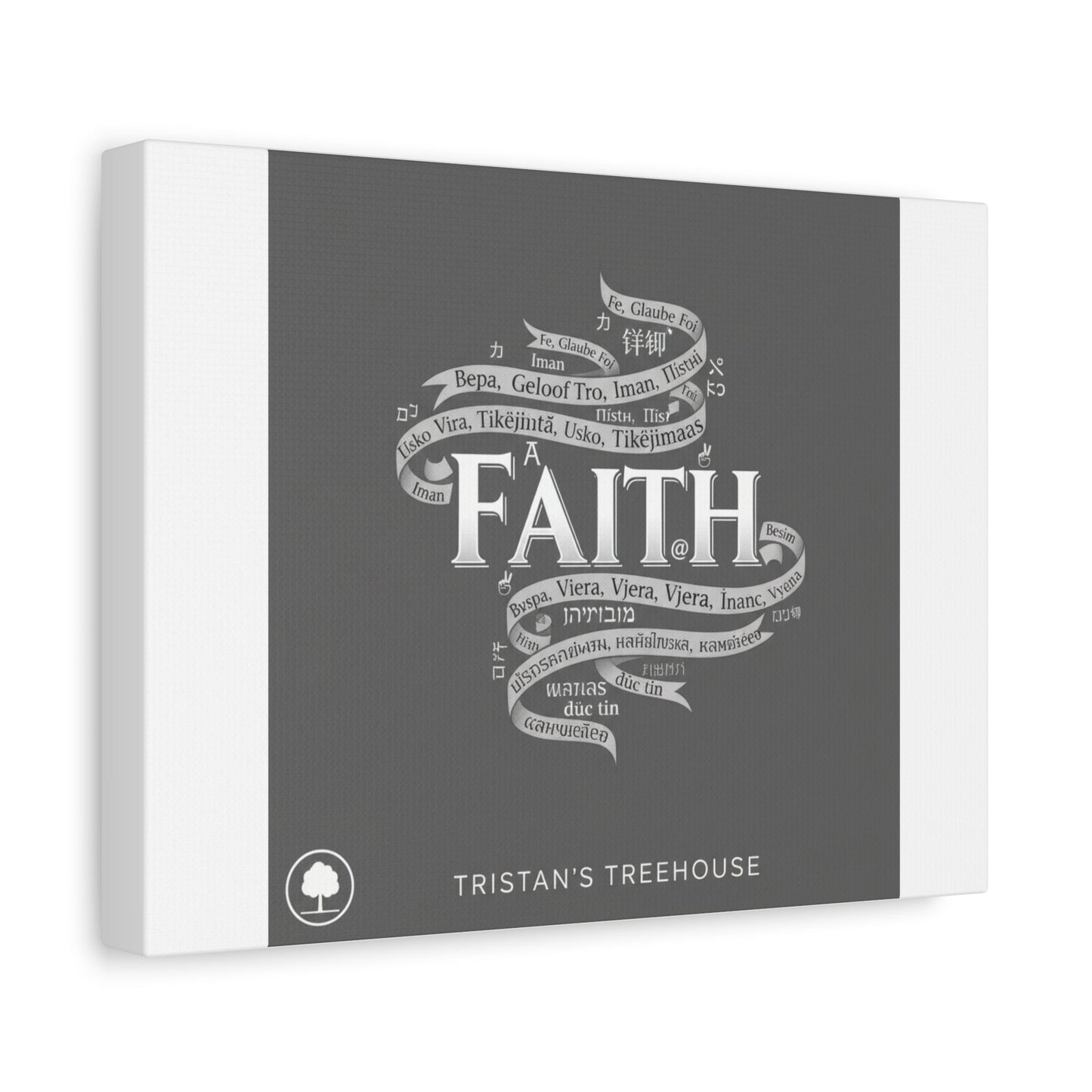 handwritten faith ribbon Canvas | sketch aesthetic, doodle design