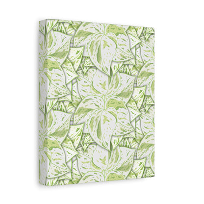 Snow Queen Pothos Pattern Canvas Print – Botanical Wall Art