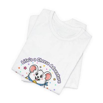 Cheese Adventure Mouse Tee | Rodent-core, quirky animal design