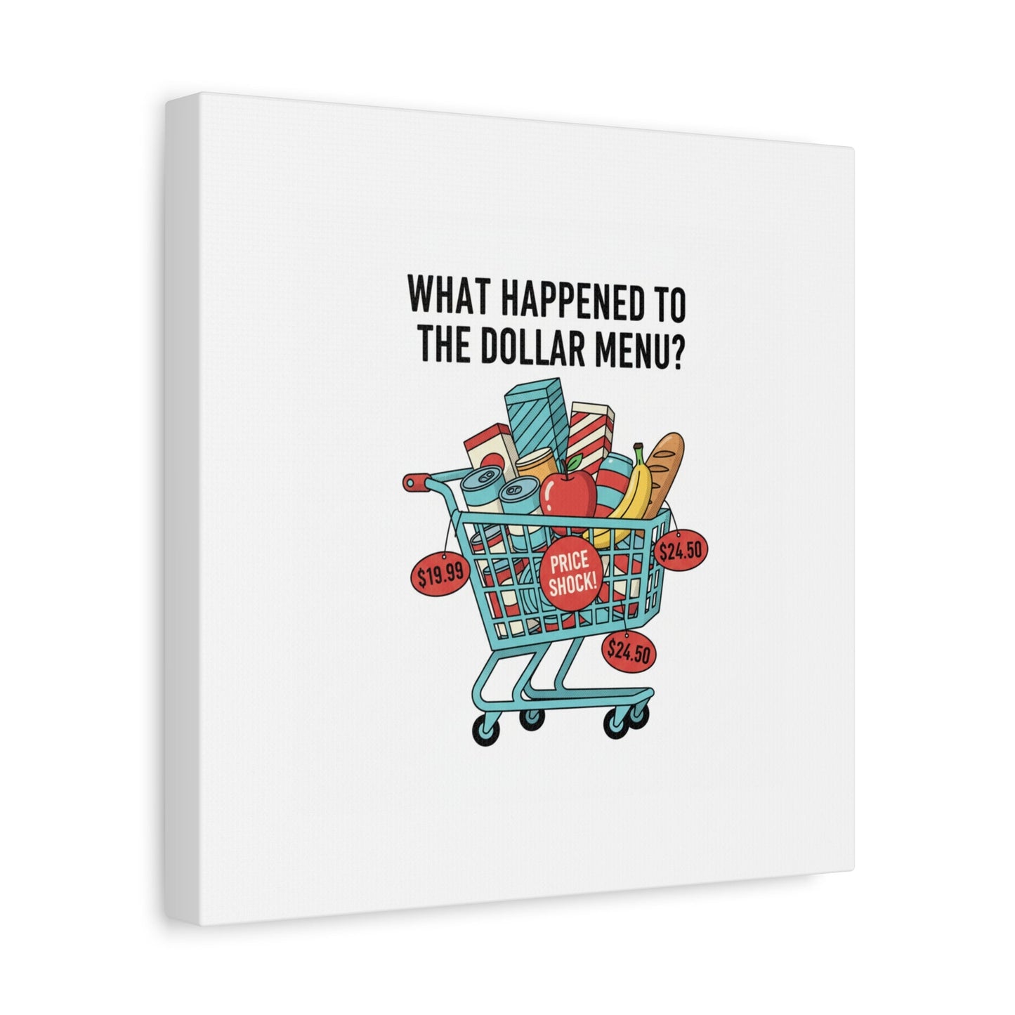 What Happened to the Dollar Menu? Canvas | Grocery Prices Meme, Price Shock Wall Art