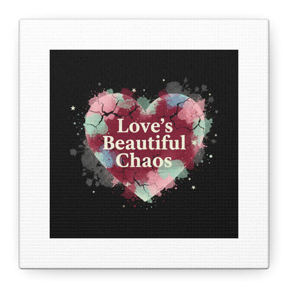 Love's Beautiful Chaos Canvas Print | Soft Grunge Hearts, Distressed Heart Art