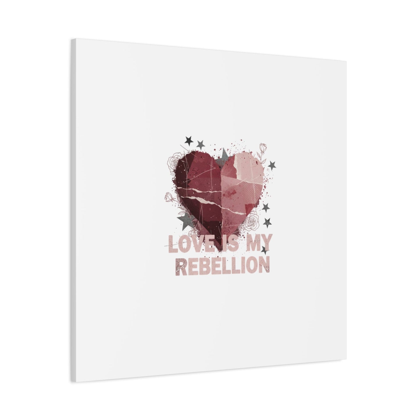 Love Is My Rebellion Canvas | Soft Grunge Hearts, Distressed Valentine Collage