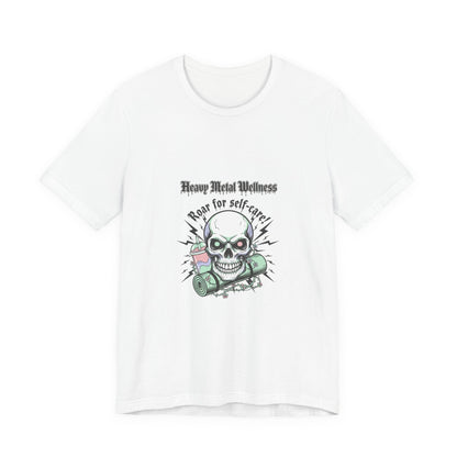Heavy Metal Wellness Skull Tee | metal font shirt, gothic wellness quote