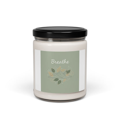 Breathe Mountain Leaf Candle, Soy Candle, Nature Symbols, Calm Décor