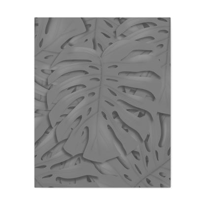 Grey Monstera Canvas Print – Botanical Wall Art