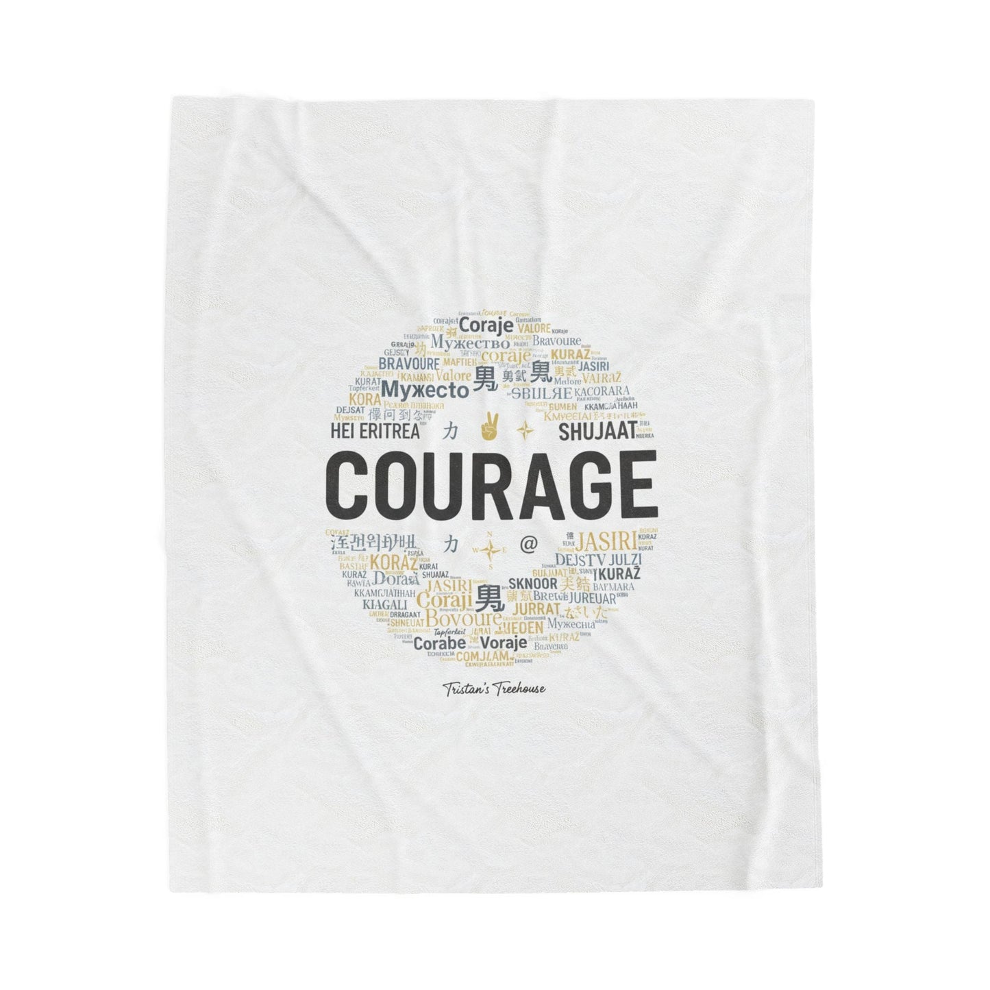 Courage word circle Velveteen Blanket | Fresh-Start minimal blank slate design