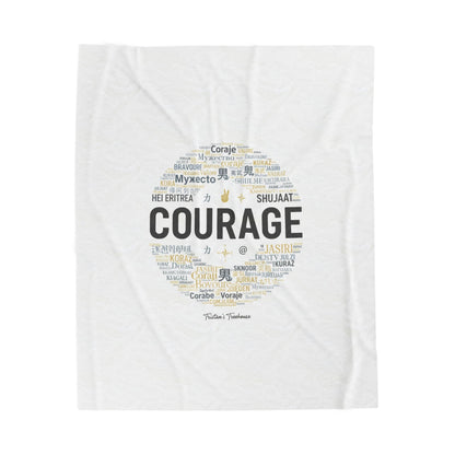 Courage word circle Velveteen Blanket | Fresh-Start minimal blank slate design