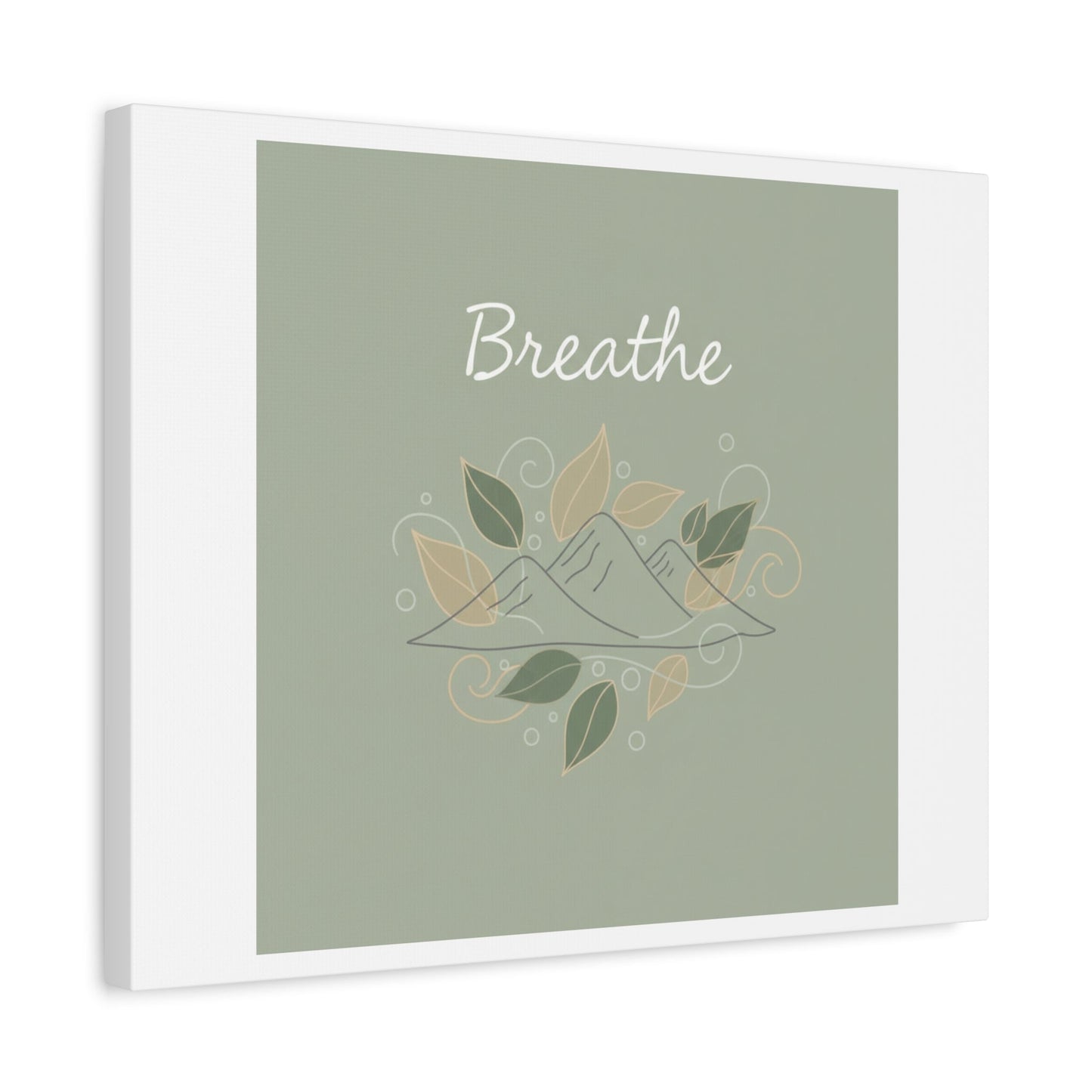 Breathe Mountain Line Canvas | Nature Symbols, Minimal Forest Wall Art