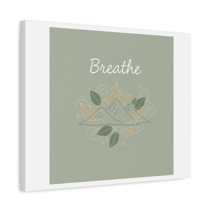 Breathe Mountain Line Canvas | Nature Symbols, Minimal Forest Wall Art