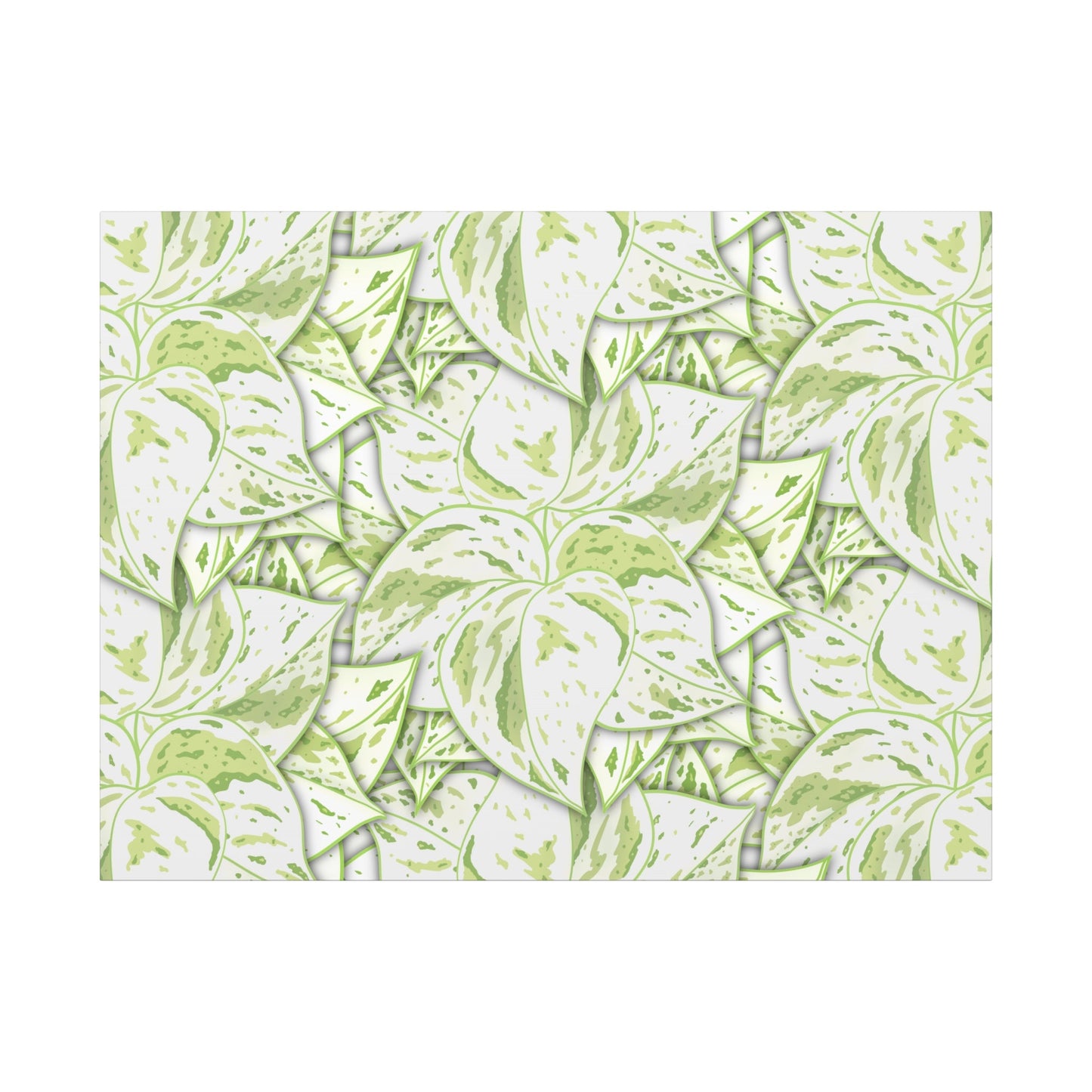Snow Queen Pothos Pattern Canvas Print – Botanical Wall Art