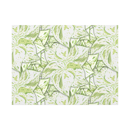 Snow Queen Pothos Pattern Canvas Print – Botanical Wall Art