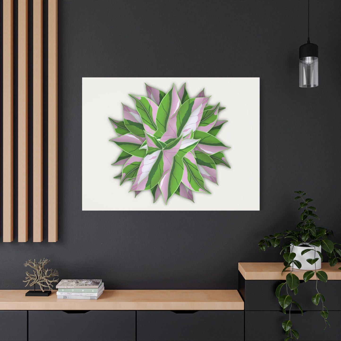Syngonium Tricolor Pattern Canvas Print – Botanical Wall Art