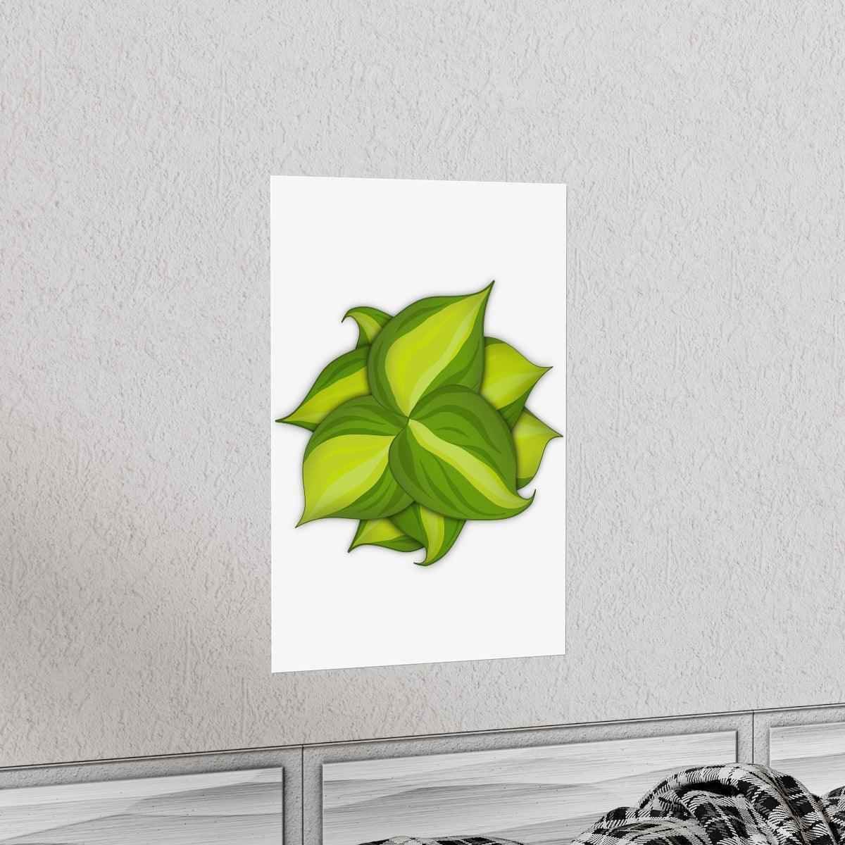 Philodendron Brasil Botanical Print – Unframed Wall Art