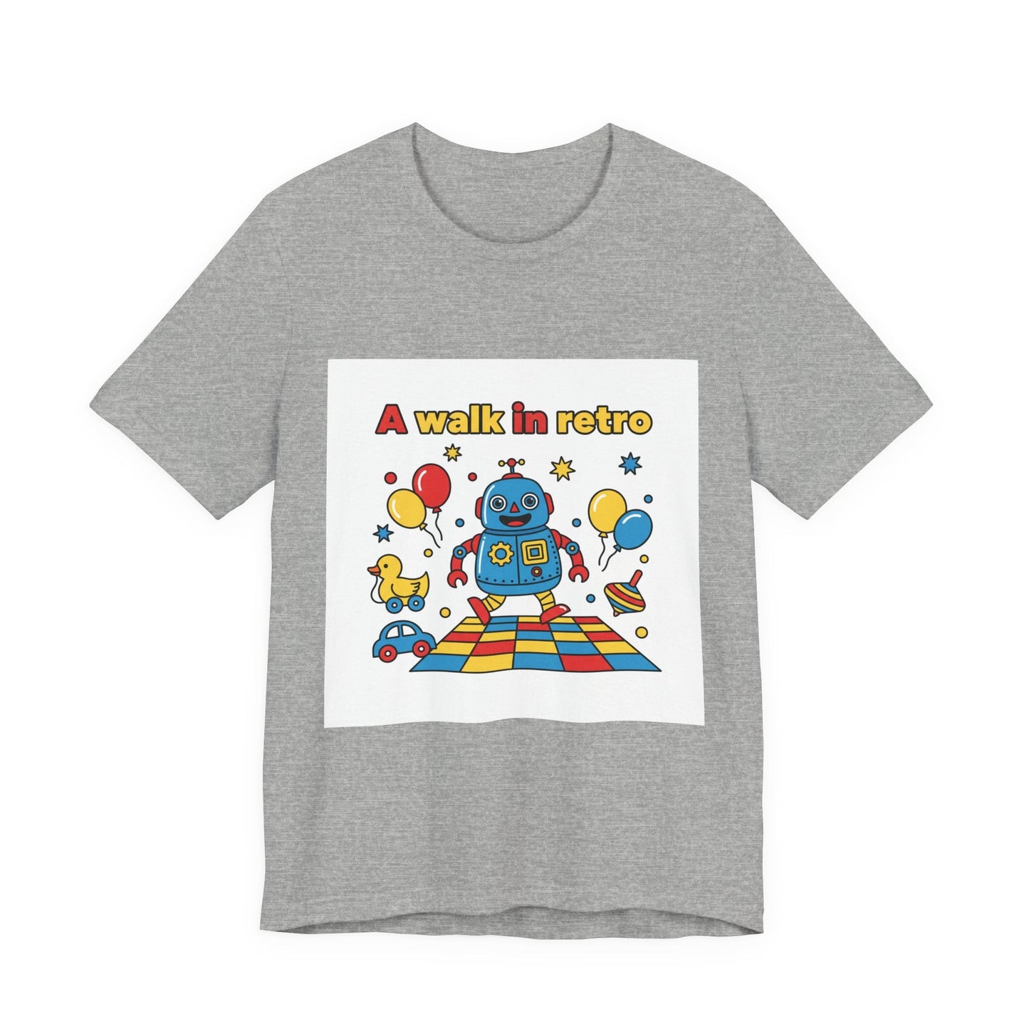 Retro Robot Toy Graphic Tee | Throwback Kid, Primary Colors