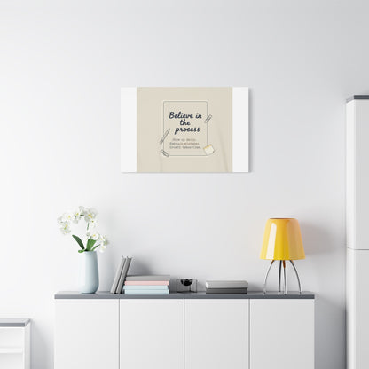 Believe in the Process Canvas | analogue note to self, handwritten reminder décor