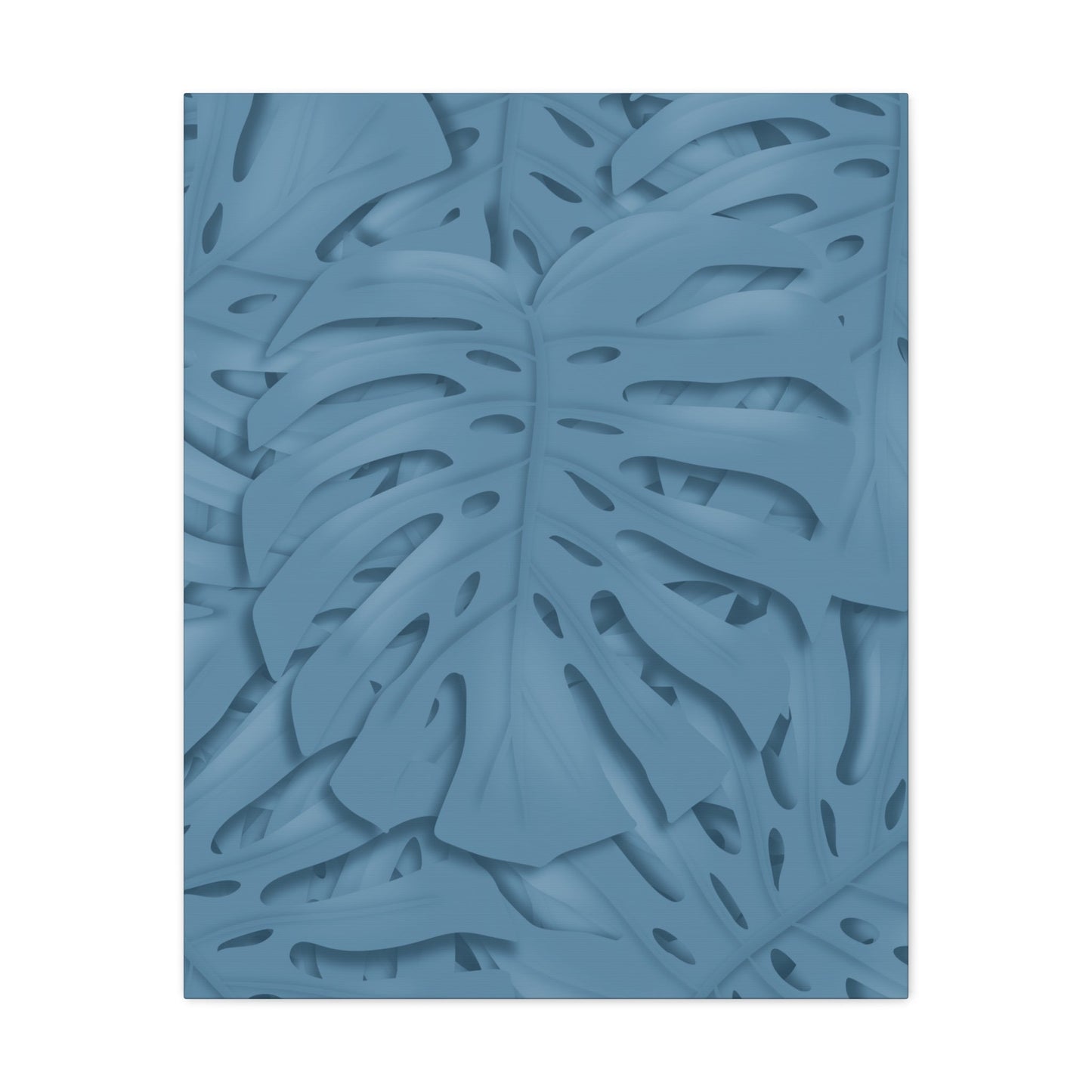 Cerulean Blue Monstera Canvas Print – Botanical Wall Art