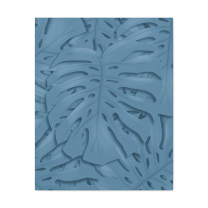 Cerulean Blue Monstera Canvas Print – Botanical Wall Art