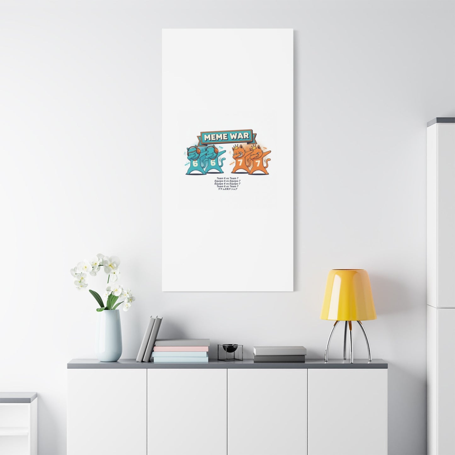 Meme War: Six vs. Seven Canvas Wall Art