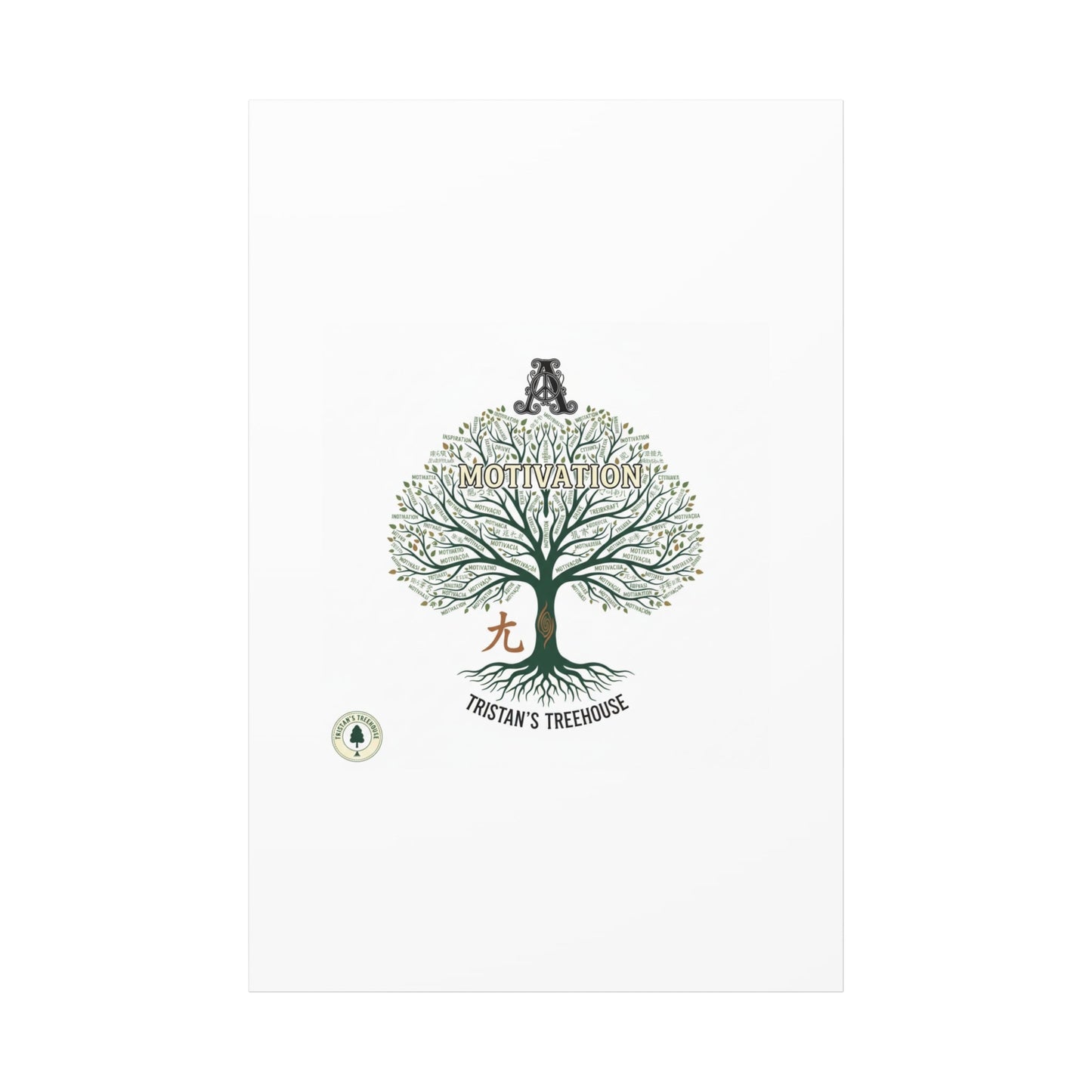Handwritten Doodle Tree Canvas | Matte Stretched Wall Art