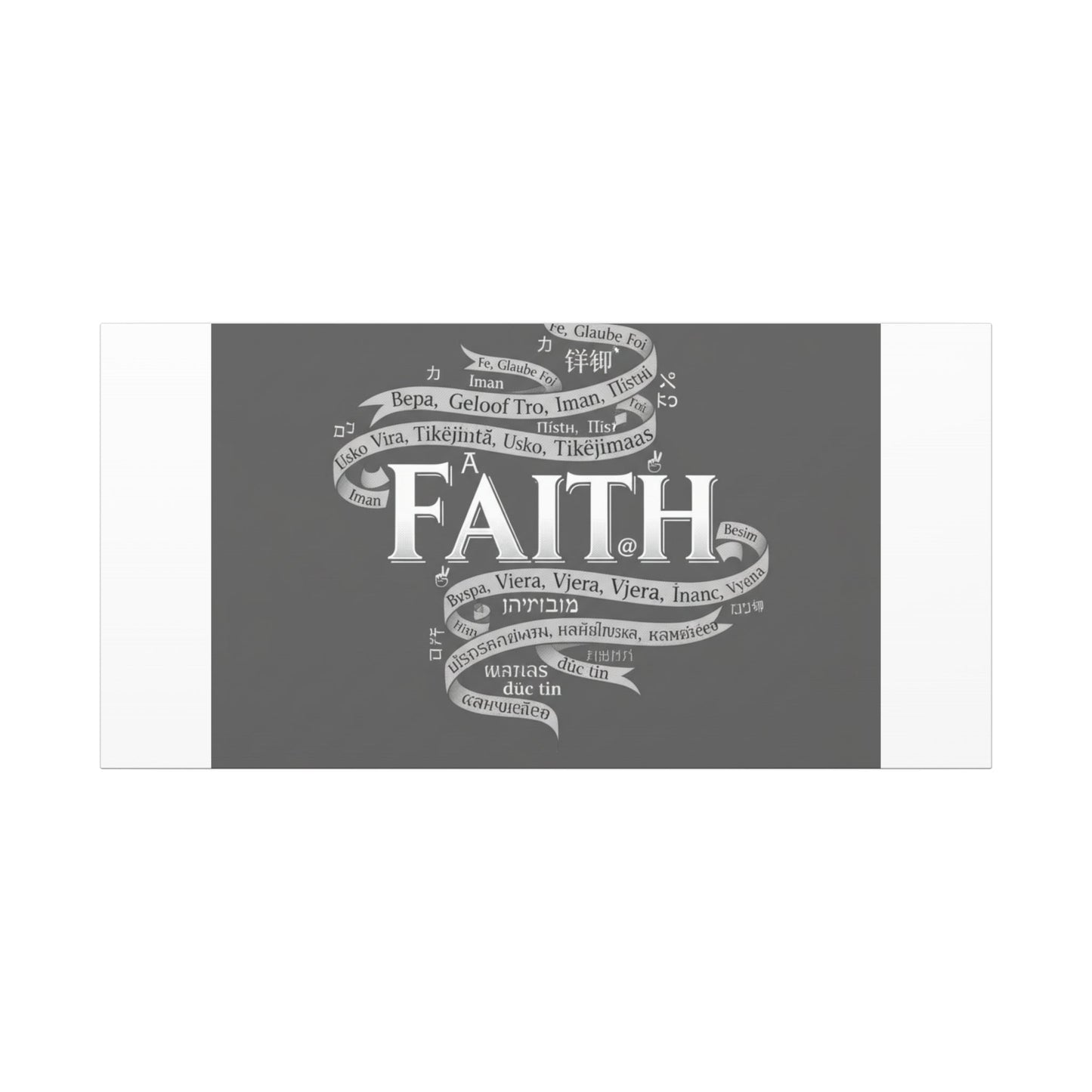 handwritten faith ribbon Canvas | sketch aesthetic, doodle design