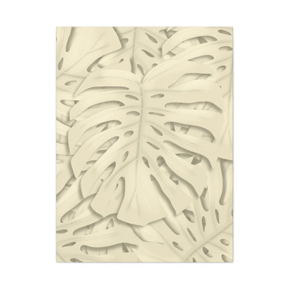 Beige Monstera Canvas Print – Botanical Wall Art