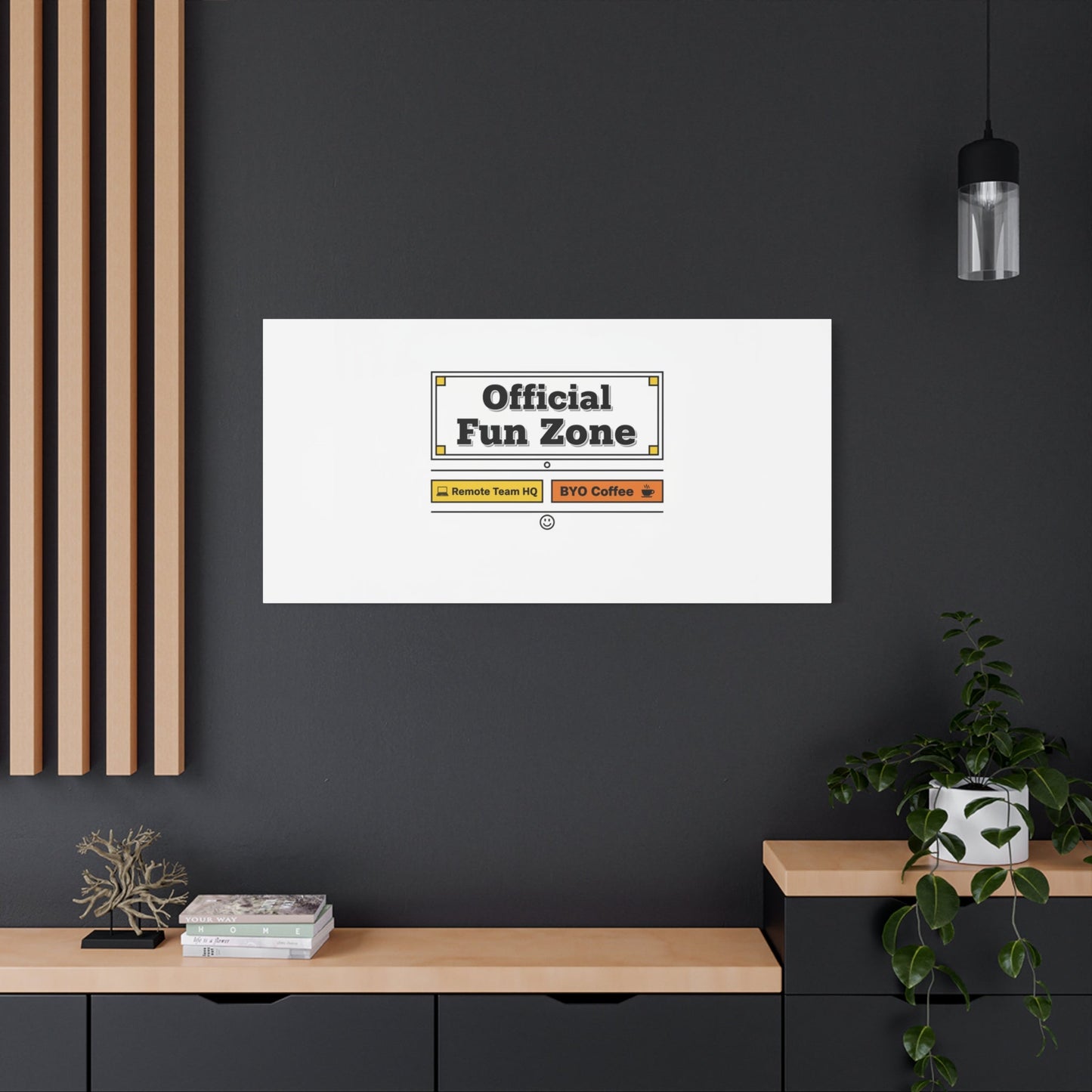 Official Fun Zone Canvas, Office Sign Parody, Workplace Humor, Notice Label