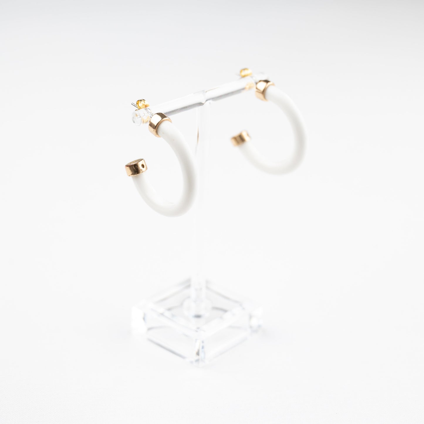 White Mini Hoop Earrings