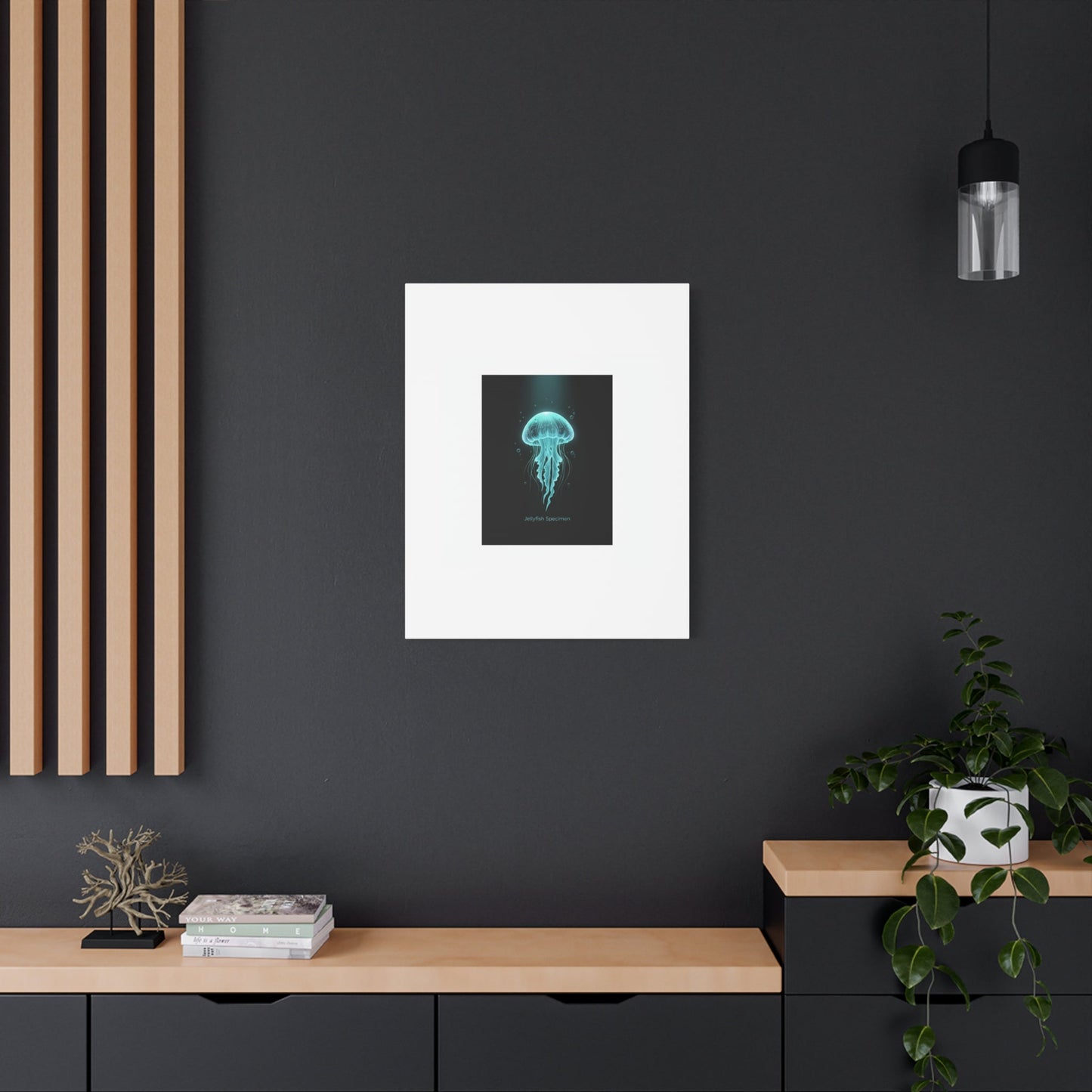 Bioluminescent Jellyfish Art Canvas | Deep Sea Aesthetic, Neon Glow