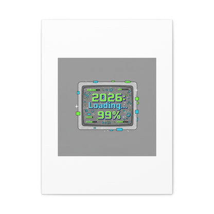 2026 Loading 99% Canvas | NYE countdown, retro system interface