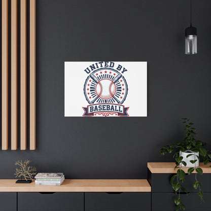United by Baseball Canvas | Patriotic Baseball Graphic, Red White Blue Wall Art