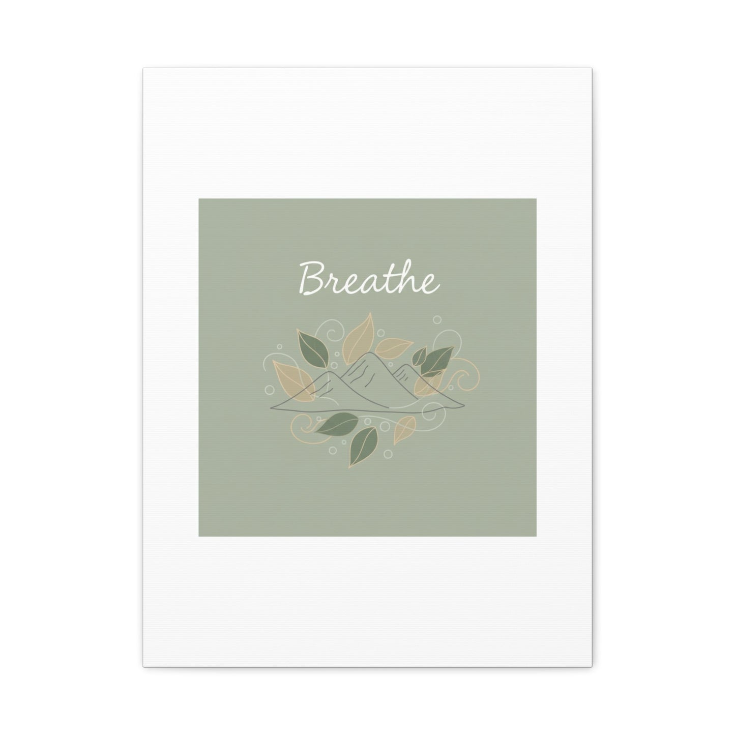 Breathe Mountain Line Canvas | Nature Symbols, Minimal Forest Wall Art