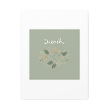 Breathe Mountain Line Canvas | Nature Symbols, Minimal Forest Wall Art