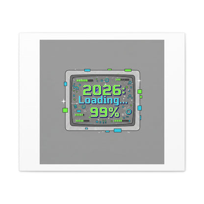 2026 Loading 99% Canvas | NYE countdown, retro system interface