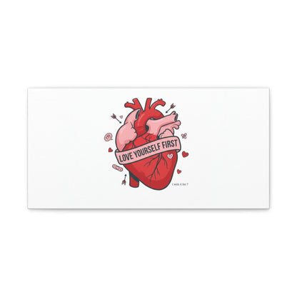 Love Yourself First Canvas, Hearts-with-a-Twist, Anti-Valentine Art