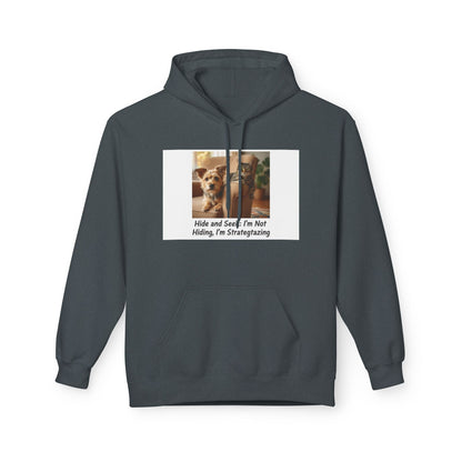Cute Dog Meme Hoodie — "Hide and Seek; I’m Not Hiding, I’m Strategizing"
