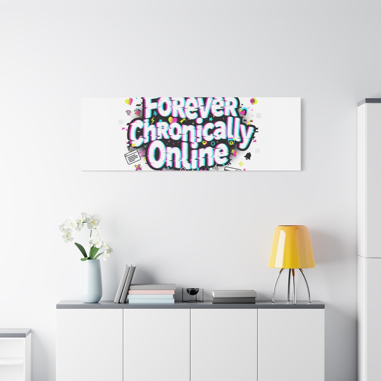 Forever Chronically Online Canvas | internet slang, brainrot meme
