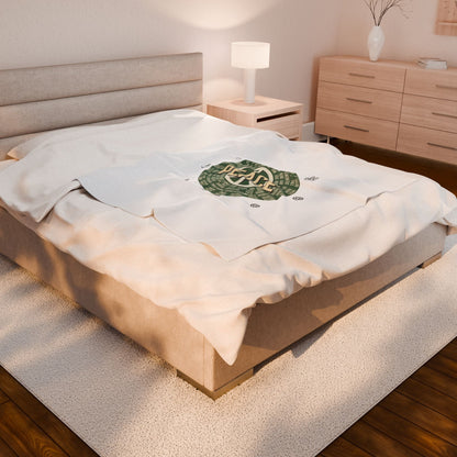 Handwritten Peace Doodle Velveteen Plush Blanket | Sketch Aesthetic, Cozy Pastel