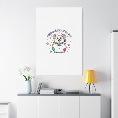 Life's a Cheese Adventure Canvas | Rodent-Core rat art print