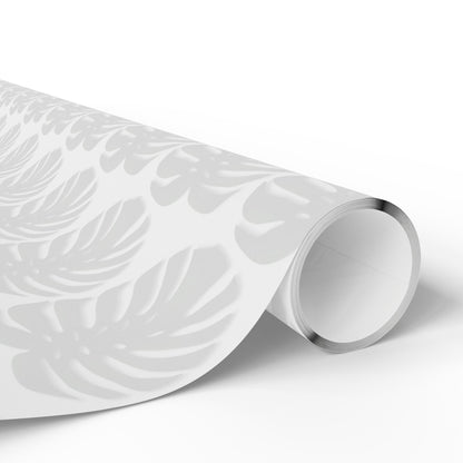 Monstera Leaf Gray Wrapping Paper – Botanical Gift Wrap Roll