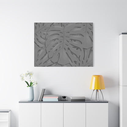 Grey Monstera Canvas Print – Botanical Wall Art