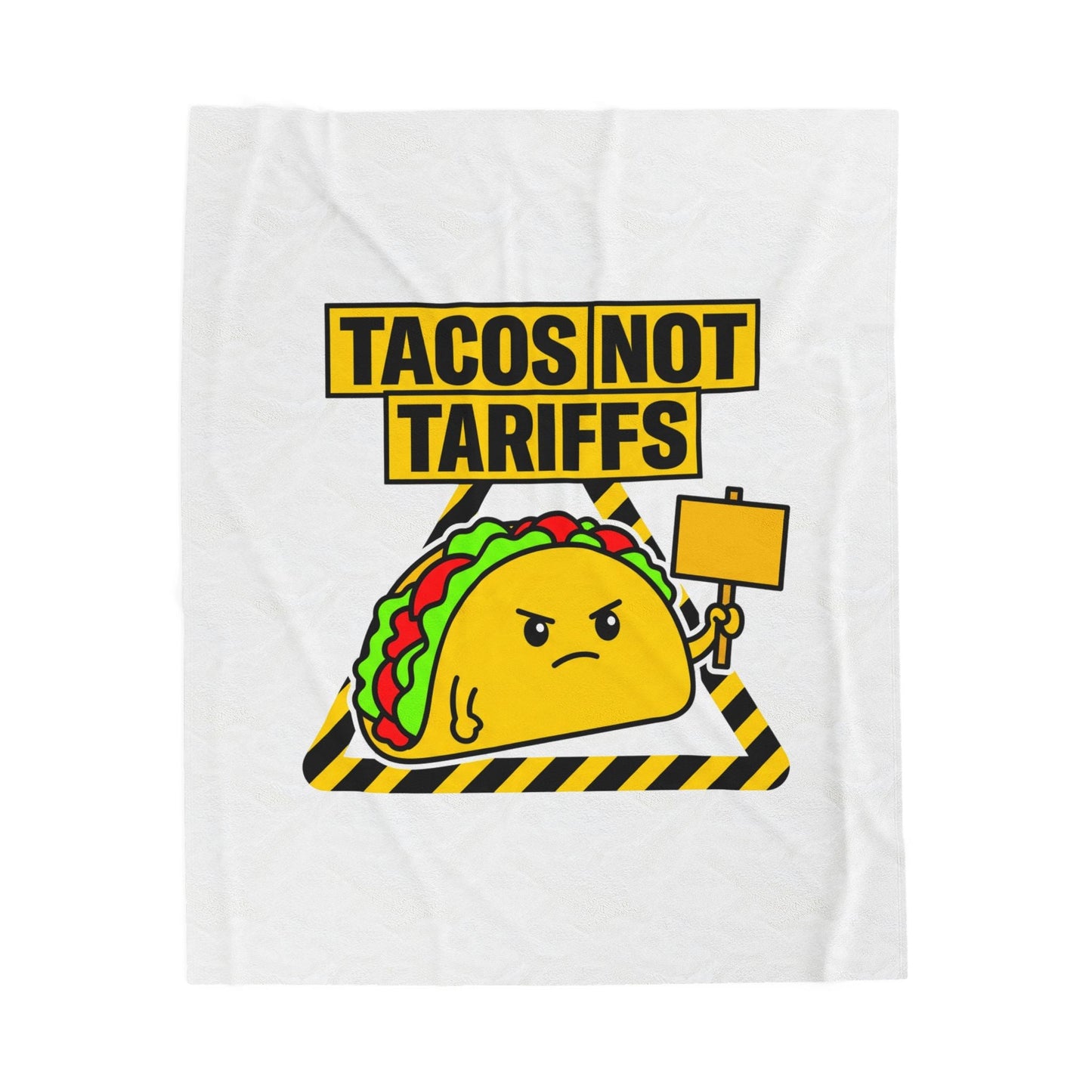 TACOS NOT TARIFFS Blanket | taco pun, protest typography